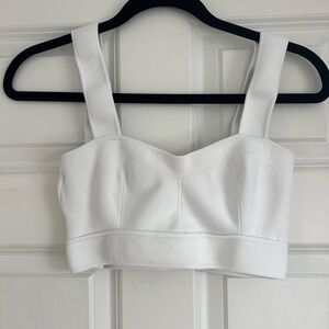 Herve Leger White Cropped Top